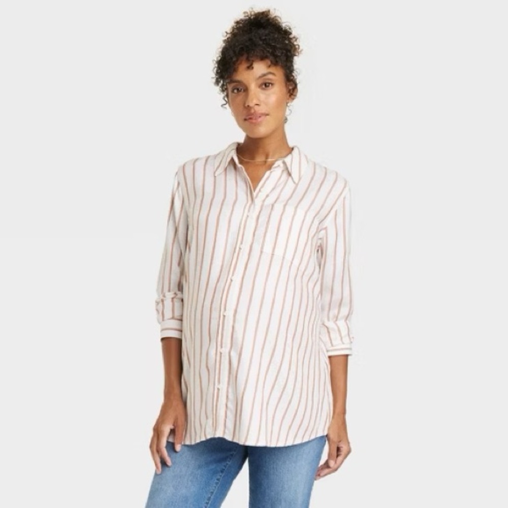 Isabel Striped Button Up Long Sleeve Shirt